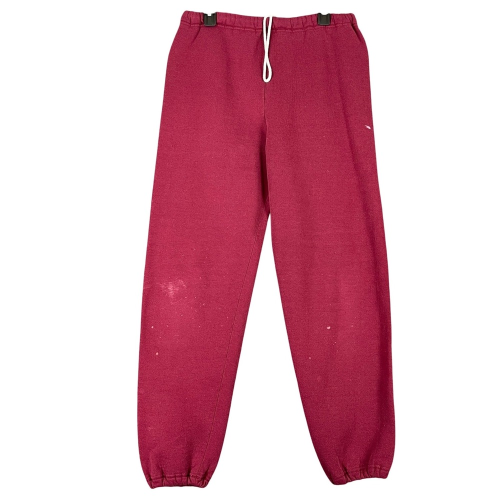 Vintage USA made Fruit Of The Loom Heavy Cotton Sweatpants Maroon Joggers M Mens